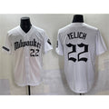 Milwaukee Brewers #22 Christian Yelich White 'Gothic 414 Shadows Edition' Vapor Premier Limited Stitched Baseball Jersey