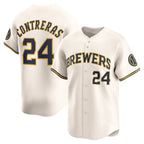 Milwaukee Brewers #24 William Contreras Cream Home Limited Player Baseball Jersey