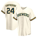 Milwaukee Brewers #24 William Contreras Cream Home Replica Baseball Jersey