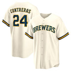 Milwaukee Brewers #24 William Contreras Cream Home Replica Baseball Jersey