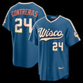 Milwaukee Brewers #24 William Contreras Mineral Blue 2026 City Connect Stadium Baseball Jersey