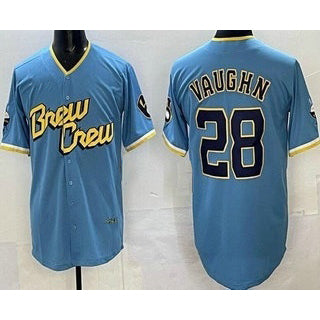 Milwaukee Brewers #28 Andrew Vaughn Powder Blue 2022 City Connect Cool Baseball Jersey
