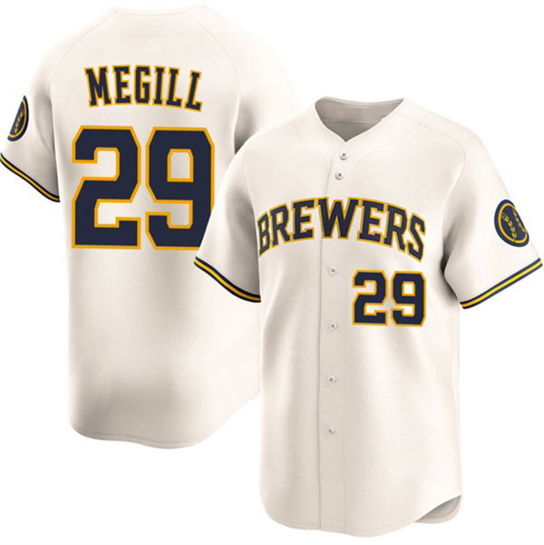 Milwaukee Brewers #29 Trevor Megill Cream 2025 Limited Stitched Baseball Jersey