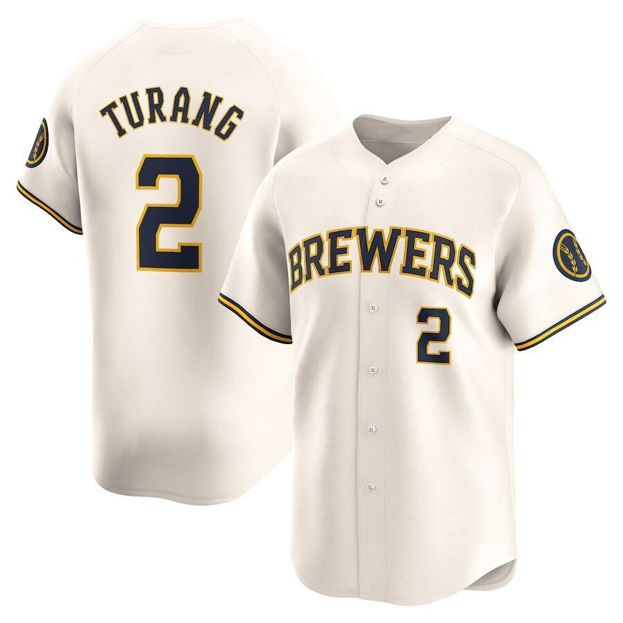 Milwaukee Brewers #2 Brice Turang Cream Limited Baseball Jersey