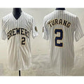 Milwaukee Brewers #2 Brice Turang White Limited Baseball Jersey
