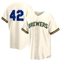 Milwaukee Brewers #42 Jackie Robinson Cream Home 2025 Day Replica Baseball Jersey