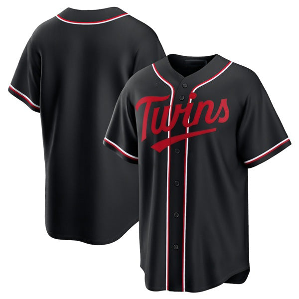 Minnesota Twins Blank Black Out Stitched Baseball Jersey