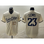 Minnesota Twins #23 Royce Lewis Number Cream Cool Base Stitched Baseball Jerseys