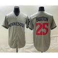 Minnesota Twins #25 Byron Buxton 2023 Grey Home Team Cool Base Stitched Baseball Jersey