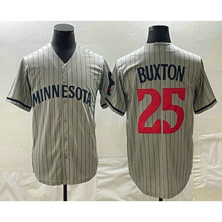 Minnesota Twins #25 Byron Buxton 2023 Grey Home Team Cool Base Stitched Baseball Jersey