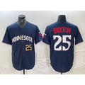 Minnesota Twins #25 Byron Buxton Number 2023 Navy Blue Cool Base Stitched Jerseys