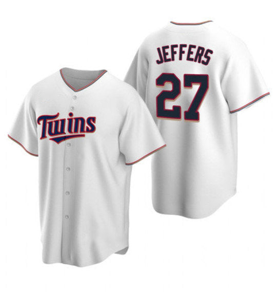 Minnesota Twins #27 Ryan Jeffers White Cool Base Stitched Baseball Jersey