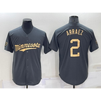 Minnesota Twins #2 Luis Arraez Charcoal 2022 All-Star Cool Base Stitched Baseball Jersey