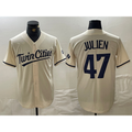 Minnesota Twins #47 Edouard Julien Cream Cool Base Stitched Baseball Jersey