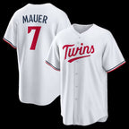 Minnesota Twins #7 Joe Mauer White Home Retired Player Replica Baseball Jersey