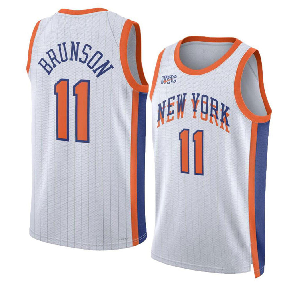 NY.Knicks #11 Jalen Brunson Unisex 2024/25 Swingman Player Jersey - City Edition - White Stitched American Basketball Jersey