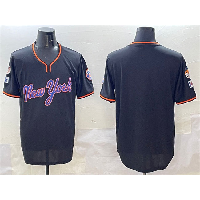 New York Mets Blank Black 2025 Spring Training Stitched Baseball Jersey
