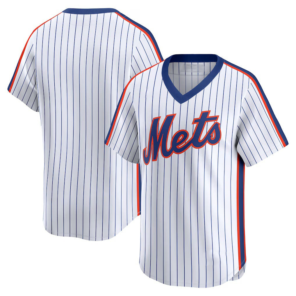 New York Mets White Throwback Cooperstown Collection Limited Baseball Jersey