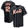 New York Mets #12 Francisco Lindor 2026 Black Out Stitched Baseball Jersey