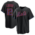 New York Mets #12 Francisco Lindor Black Alternate Replica Baseball jersey