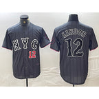 New York Mets #12 Francisco Lindor Number Grey 2024 City Connect Cool Base Stitched Baseball jersey