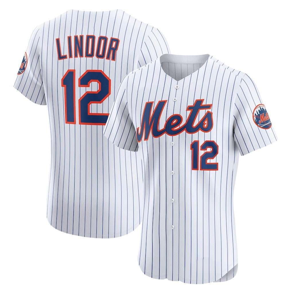 New York Mets #12 Francisco Lindor White Home Elite Player Baseball Jersey