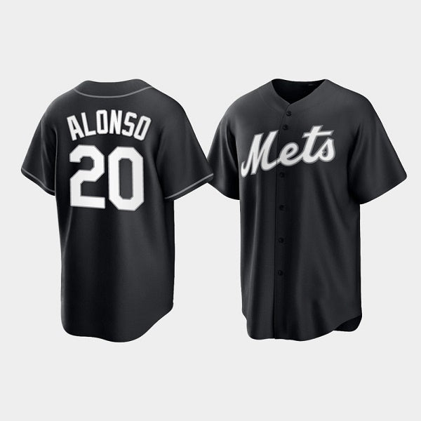 New York Mets #20 Pete Alonso Black Cool Base Stitched Baseball Jersey