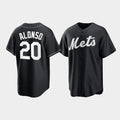 New York Mets #20 Pete Alonso Black Cool Base Stitched Baseball Jersey