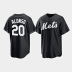 New York Mets #20 Pete Alonso Black Cool Base Stitched Baseball Jersey