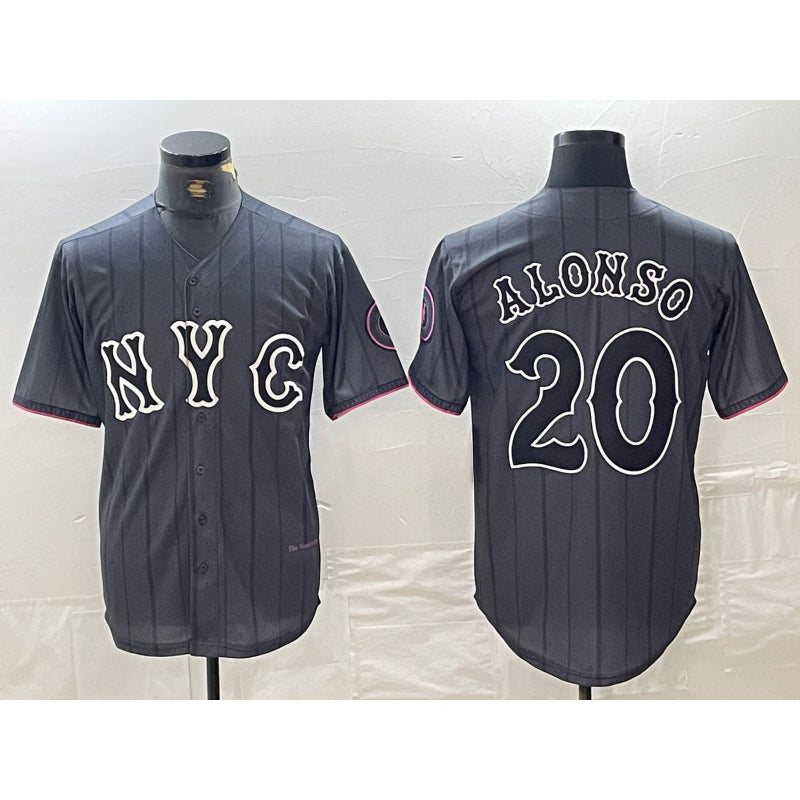 New York Mets #20 Pete Alonso Grey 2024 City Connect Cool Base Stitched Baseball Jersey