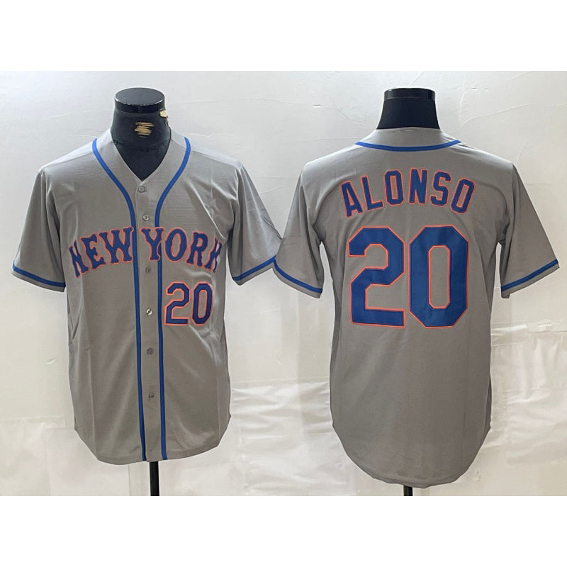 New York Mets #20 Pete Alonso Grey Stitched Baseball Jersey