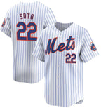 New York Mets #22 Juan Soto White Home Limited Stitched Baseball Jersey