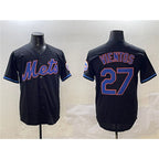 New York Mets #27 Mark Vientos Black Cool Base Stitched Baseball Jersey