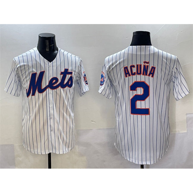 New York Mets #2 Luisangel Acuna White Cool Base Stitched Baseball jersey