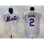 New York Mets #2 Luisangel Acuna White Cool Base Stitched Baseball jersey