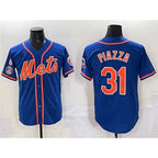 New York Mets #31 Mike Piazza Blue With Patch Cool Base Stitched Baseball Jersey