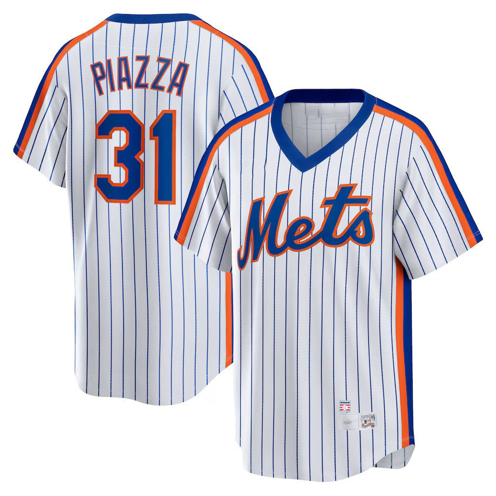 New York Mets #31 Mike Piazza White Home Cooperstown Collection Player Baseball Jersey