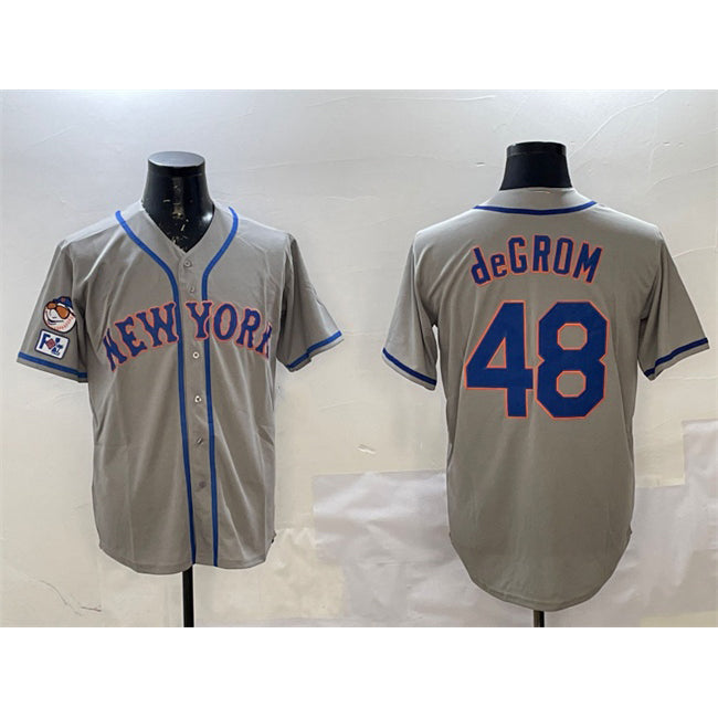 New York Mets #48 Jacob DeGrom Grey 2025 Spring Training Cool Base Stitched Baseball Jersey