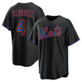 New York Mets #4 Francisco Alvarez Black Alternate Replica Baseball jersey