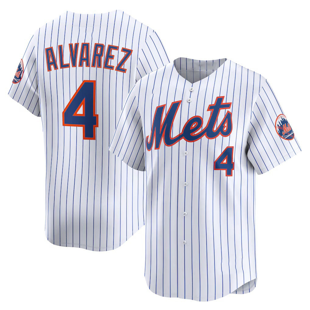New York Mets #4 Francisco Alvarez White Home Limited Player Baseball jersey