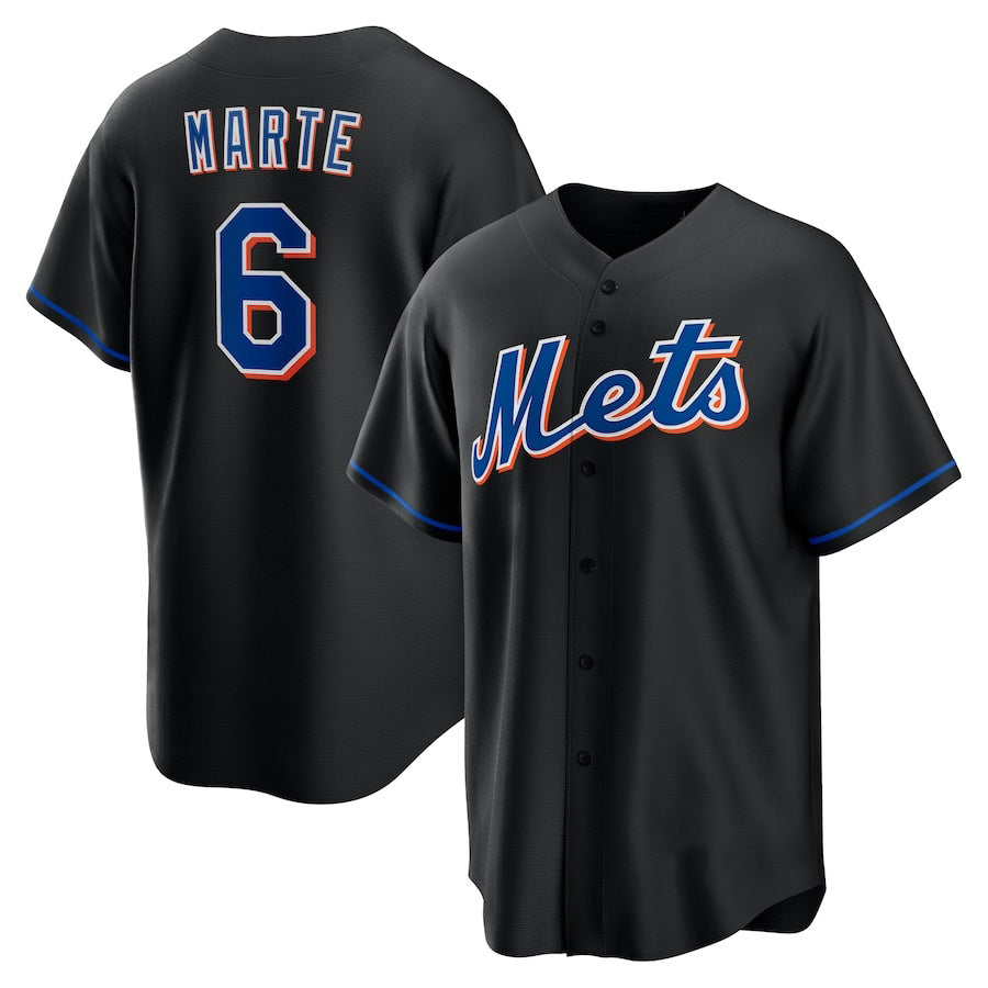 New York Mets #6 Starling Marte Black Stitched Cool Baseball jersey