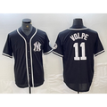 New York Yankees #11 Anthony Volpe Black White Cool Base Stitched Baseball Jersey
