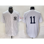New York Yankees #11 Anthony Volpe White With Patch 2024 Cool Base Stitched Baseball Jersey