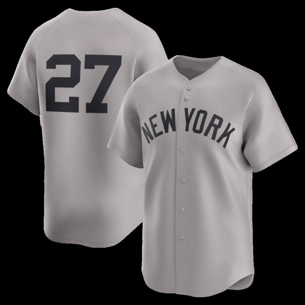 New York Yankees #27 Giancarlo Stanton Gray Road Limited Player Baseball Jersey