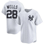 New York Yankees #28 Austin Wells White 2025 Home Limited Stitched Baseball Jersey