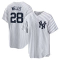 New York Yankees #28 Austin Wells White Home Replica Baseball Jersey