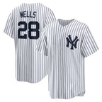 New York Yankees #28 Austin Wells White Home Replica Baseball Jersey