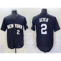 New York Yankees #2 Derek Jeter Black Limited Stitched Baseball Jersey