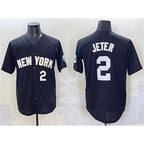 New York Yankees #2 Derek Jeter Black Limited Stitched Baseball Jersey