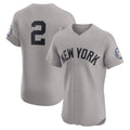 New York Yankees #2 Derek Jeter Gray Road 2020 Hall of Fame Induction Patch Elite Player Baseball Jersey